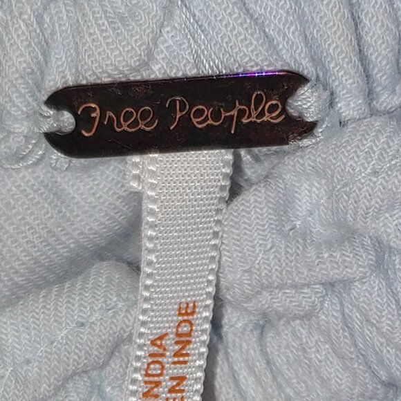 Free People Fleur Du Jour Off Shoulder Embroidered Mini Dress Tunic Dress Blue L - Picture 2 of 7